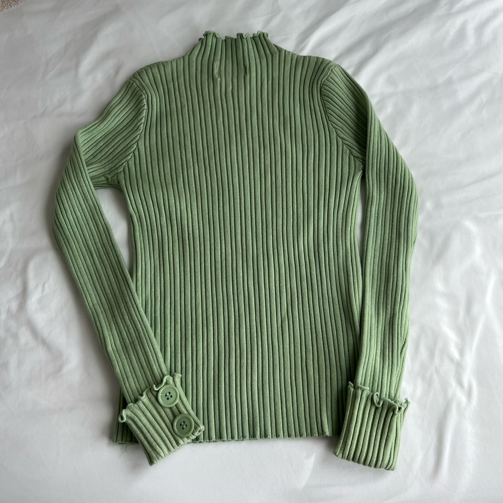 Verge Girl keeping it real knit top // sage